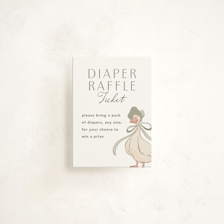 "Story Book Frame" - Baby Shower Mini Insert Cards in Sage by Kristen Smith - Front
