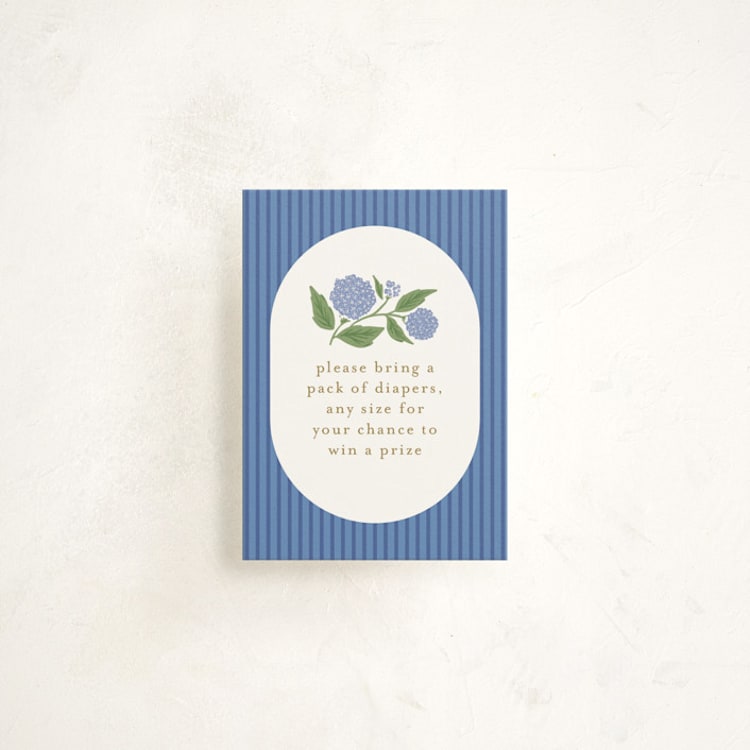 "Hydrangea Pram" - Baby Shower Mini Insert Cards in Sky by Cindy Reynolds - Front