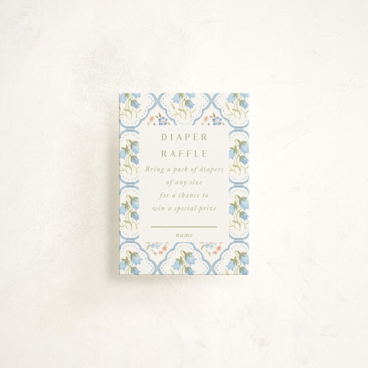 "BlueFloralbaby" - Baby Shower Mini Insert Cards in Icing by samovilka - Front