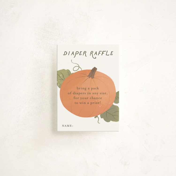 "Pumpkin Patch" - Baby Shower Mini Insert Cards in Pumpkin by Paper Raven Co. - Front