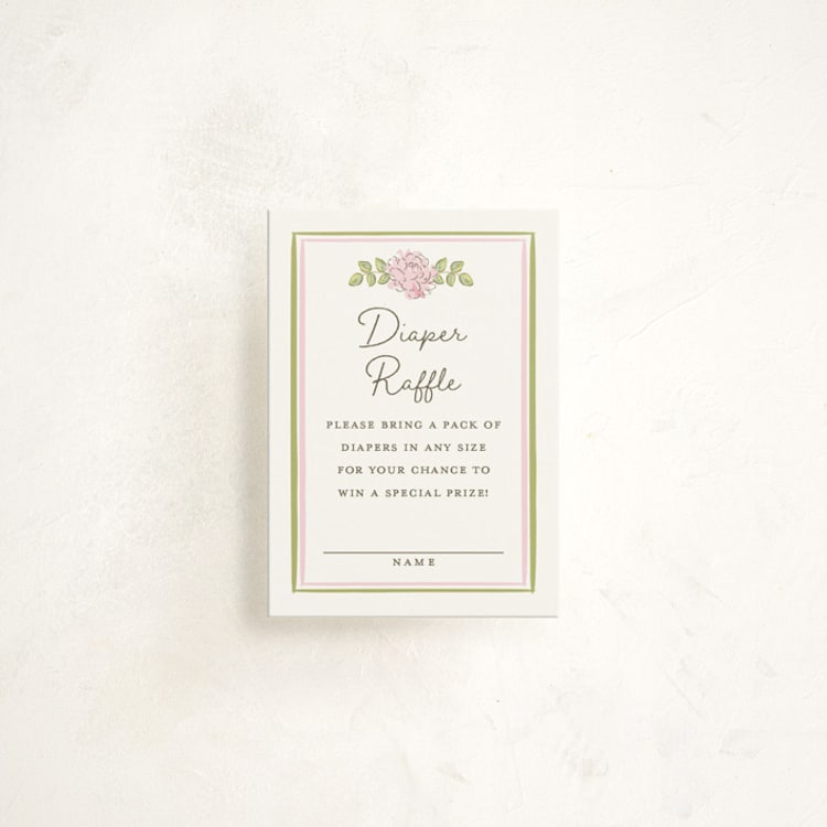 "Garden Rose Doily" - Baby Shower Mini Insert Cards in Rose by Holton Art and Design - Front