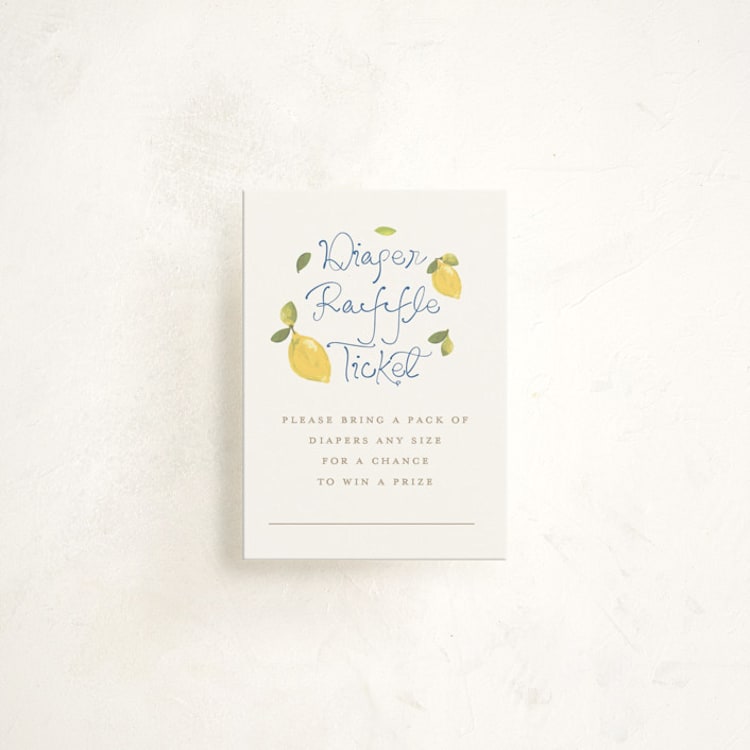 "Lemon" - Baby Shower Mini Insert Cards in Ice by Teju Reval - Front
