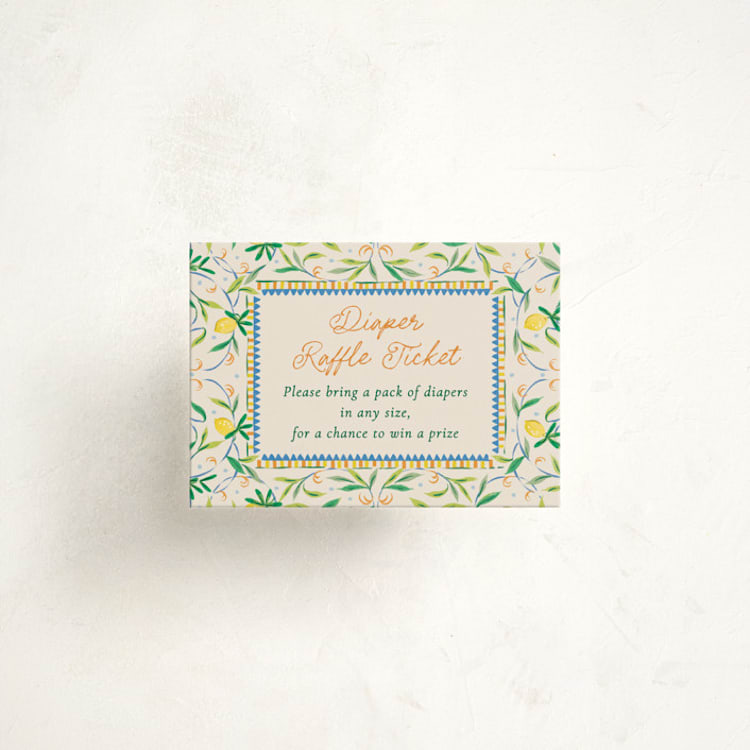 "Petit Lemon" - Baby Shower Mini Insert Cards in Cinque Terre by Jackie Crawford - Front