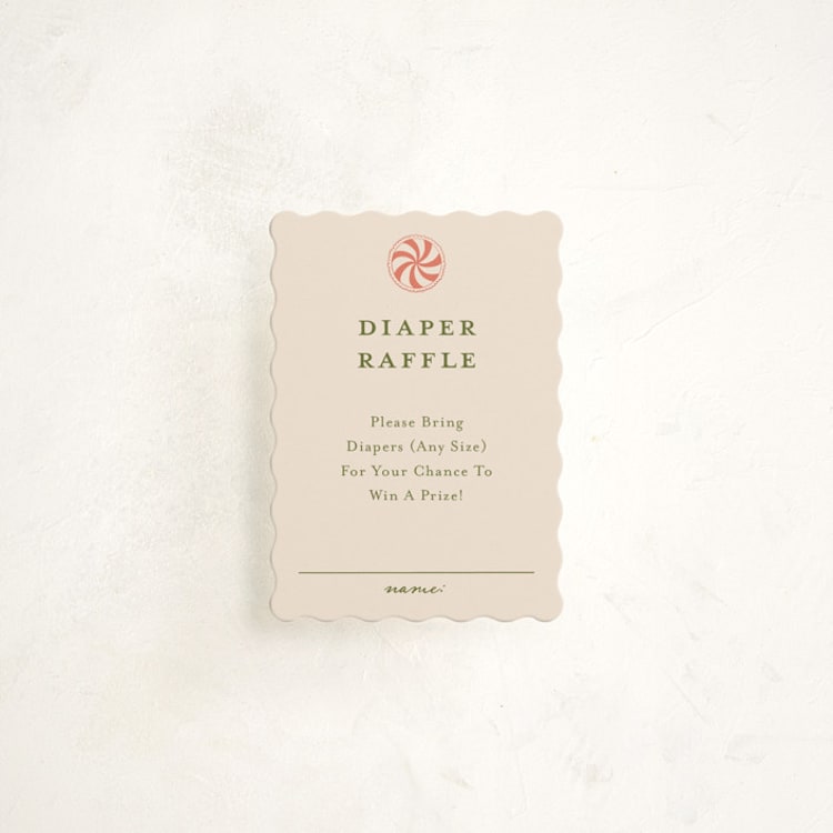 "Peppermint" - Baby Shower Mini Insert Cards in Peppermint by Stephanie Heinrich Godbout - Front