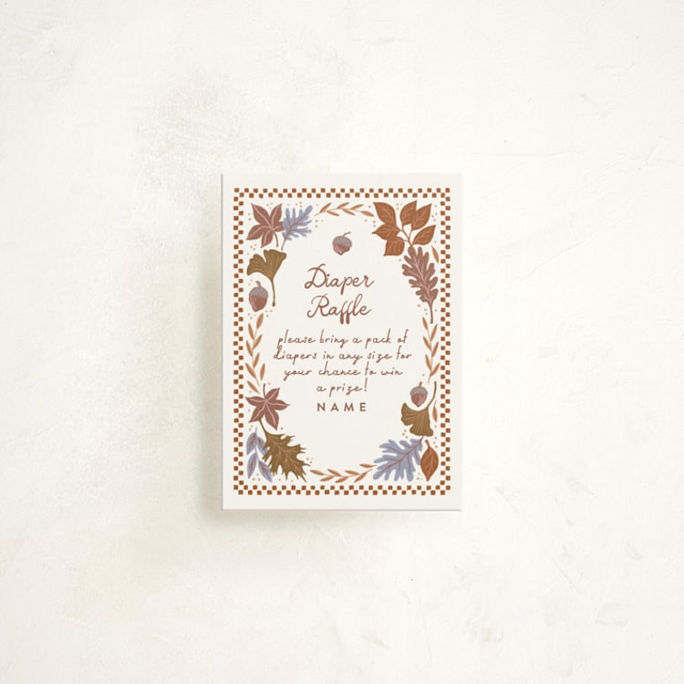 "Fall in Love" - Baby Shower Mini Insert Cards in Latte by Alethea and Ruth - Front