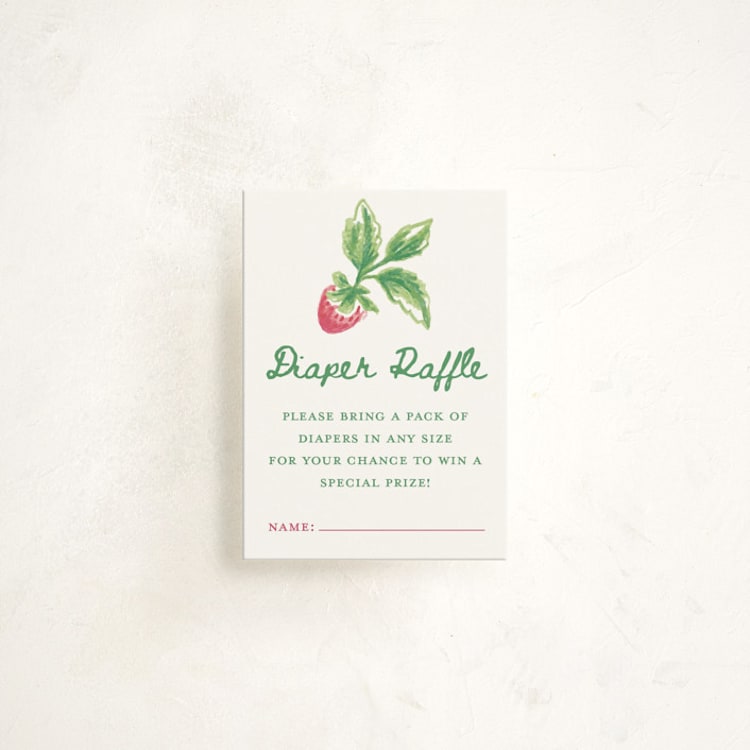 "Someone Berry Special" - Baby Shower Mini Insert Cards in Strawberry by Holton Art and Design - Front