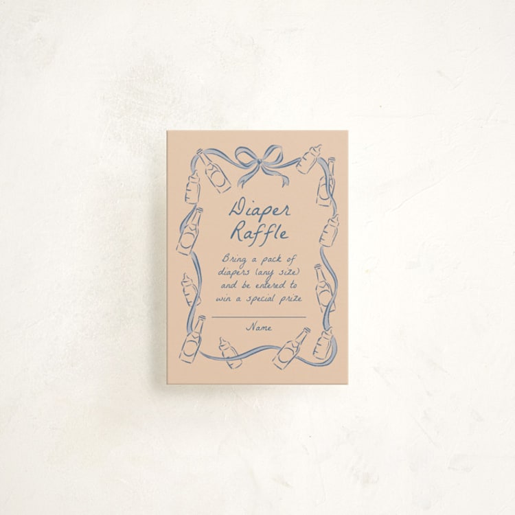 "Bottles and Brews" - Baby Shower Mini Insert Cards in Periwinkle by Jamie Alexander - Front