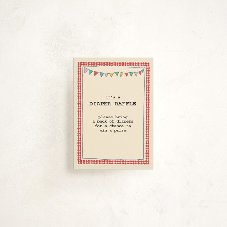 "Illustrated Circus Theme with Juggling Bear" - Baby Shower Mini Insert Cards in Crimson by Noun New York - Front