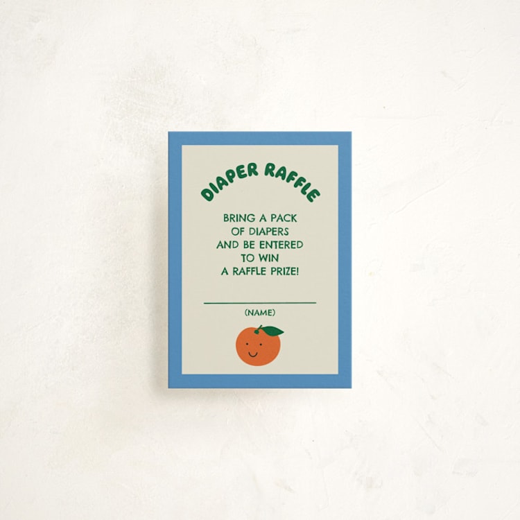 "little cutie sticker" - Baby Shower Mini Insert Cards in Aqua by Studio Suku - Front