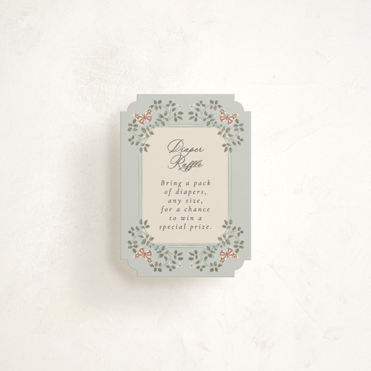 "Parisian Roses" - Baby Shower Mini Insert Cards in Antique Sky by Ana de Sousa - Front