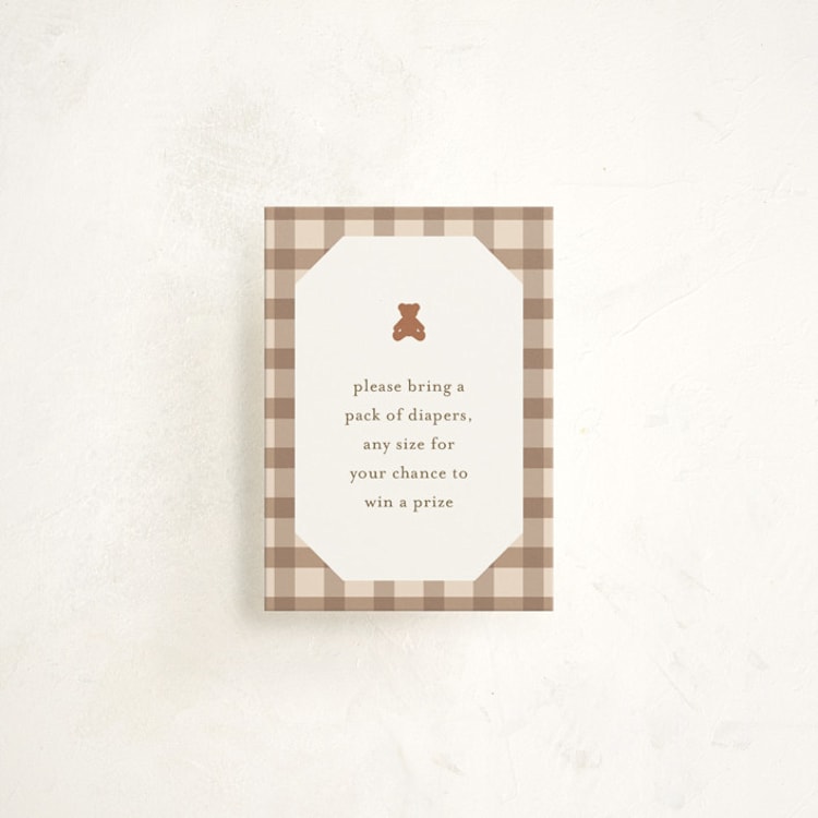 "Teddy Bear Stripes" - Baby Shower Mini Insert Cards in Beary by Cindy Reynolds - Front