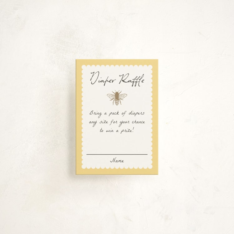 "Soon to Bee" - Baby Shower Mini Insert Cards in Buttercup by Heather Schertzer - Front