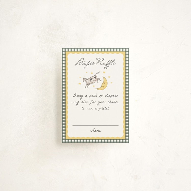 "Over the Moon" - Baby Shower Mini Insert Cards in Dandelion by Heather Schertzer - Front