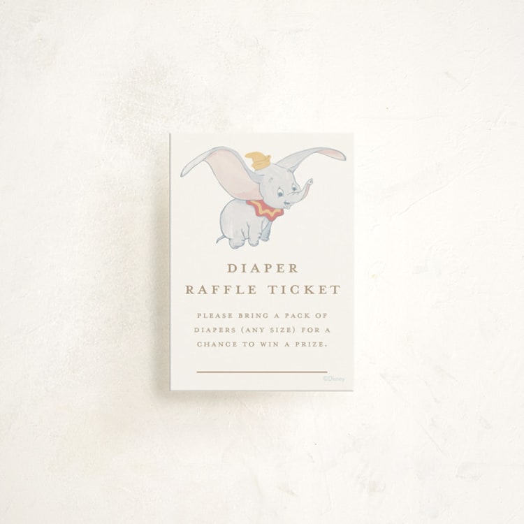 "Disney's Dumbo Come One Come All" - Baby Shower Mini Insert Cards in Pearl by Teju Reval - Front