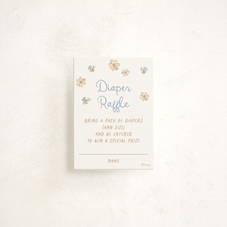 "Disney's Winnie The Pooh and a Lil Hunny" - Baby Shower Mini Insert Cards in Pond by Creo Study - Front