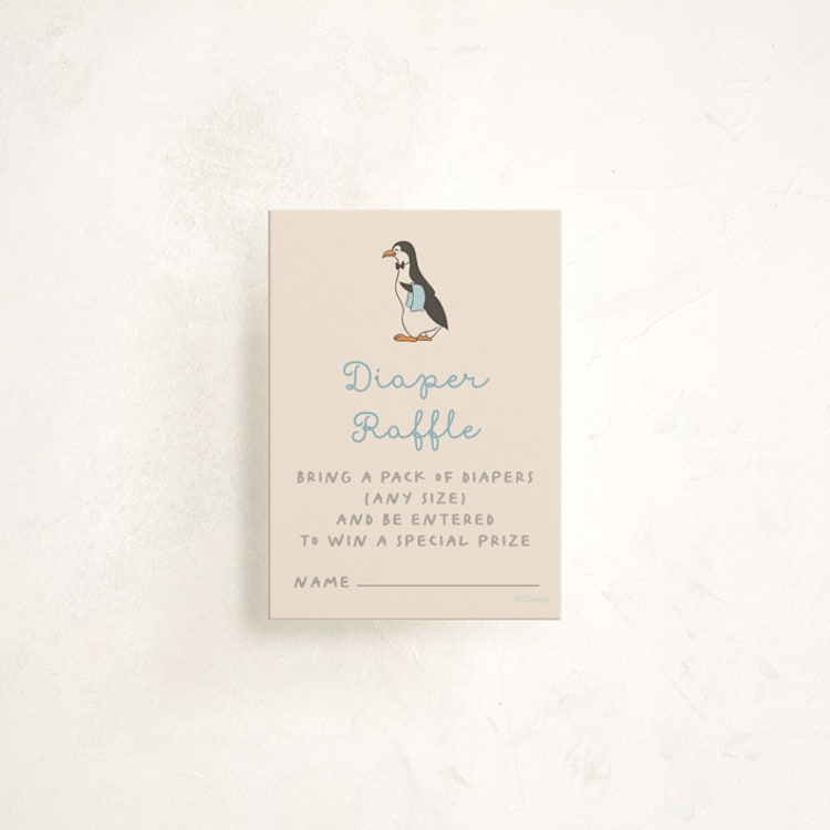 "Disney’s Mary Poppins Jolly Penguins" - Baby Shower Mini Insert Cards in Ice by Creo Study - Front