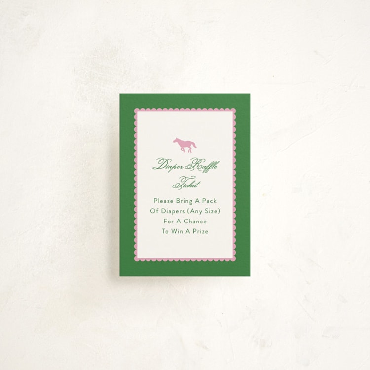 "Derby Party" - Baby Shower Mini Insert Cards in Bubblegum by Ashlee Townsend - Front