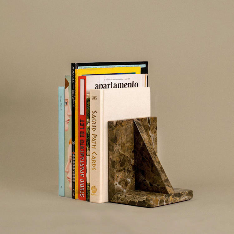 "Tope Para Libros Brown Bookend" - Bookends in beige by Algo Studio