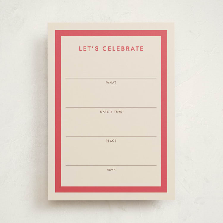 "Montauk" - Fill-in Invitations in Berry by Megan Davis - Front