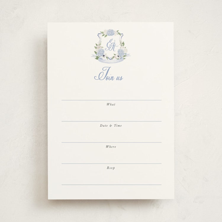 "Sweethearts" - Fill-in Invitations in Periwinkle by Design Lotus - Front