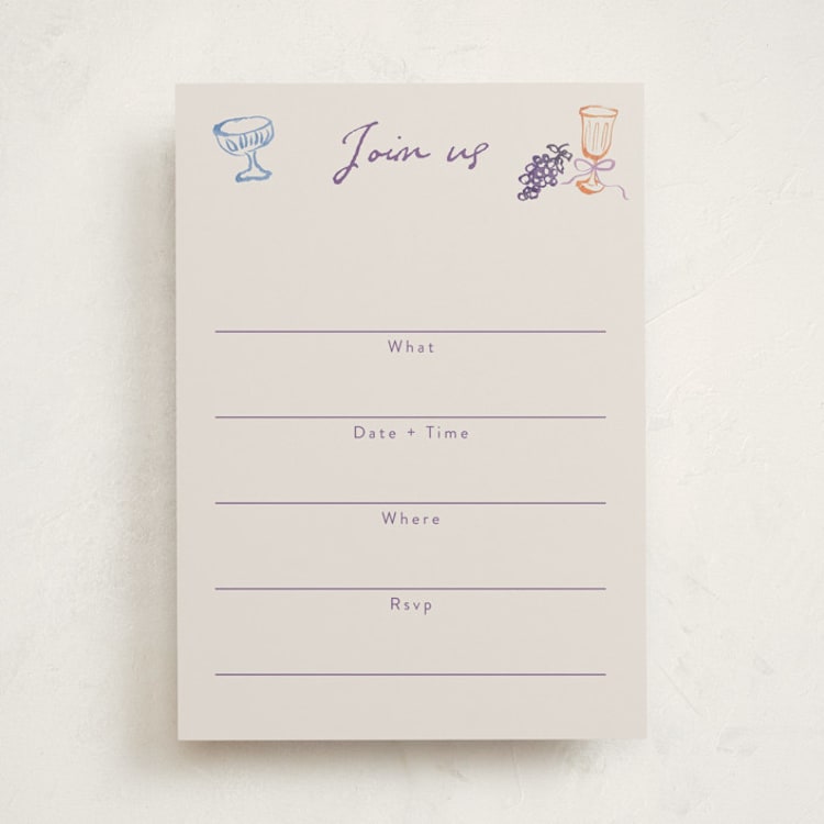 "tablescape drawing" - Fill-in Invitations in Hydrangea by Cass Loh - Front