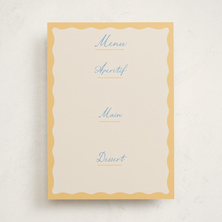 "Augusta" - Fill-in Menus in Melon by Megan Davis - Front