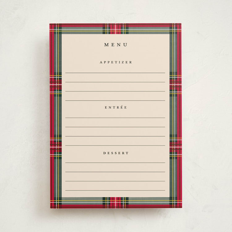 "Highland Holiday" - Fill-in Menus in Classic by Olivia Kanaley Inman - Front
