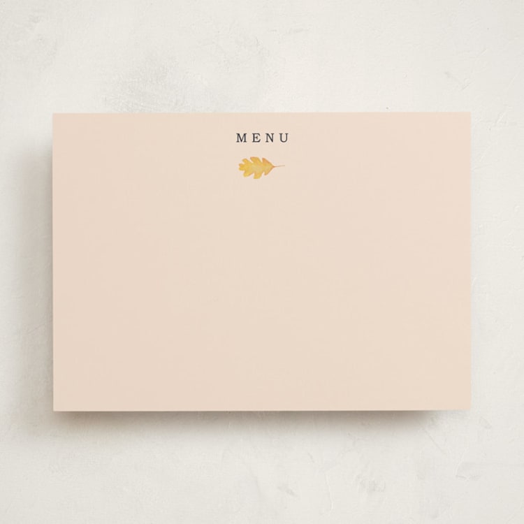 "Single Leaf" - Fill-in Menus in Oat by Orasie - Front