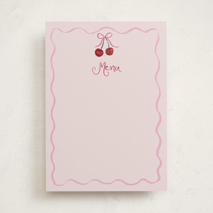 "vintage wedding cake" - Fill-in Menus in Blush by Cass Loh - Front