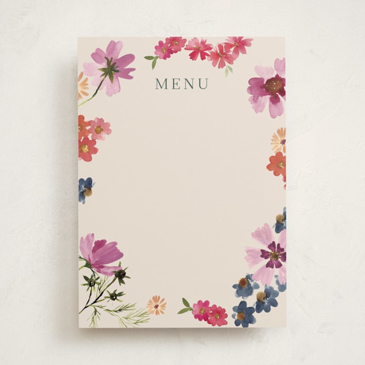 "Wildflowers" - Fill-in Menus in Peony by Alethea and Ruth - Front