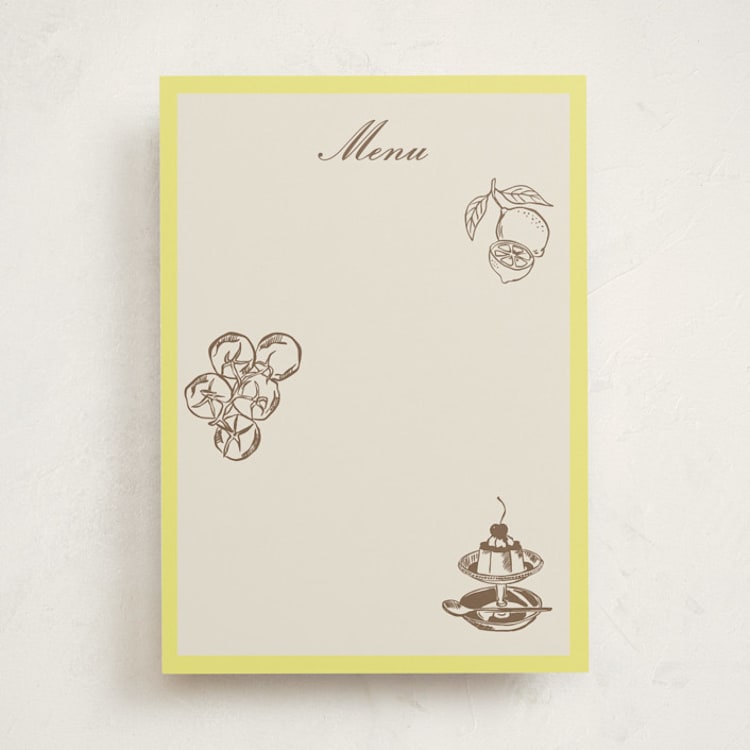 "Campania" - Fill-in Menus in Limone by Megan Davis - Front