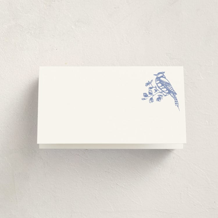"Dreamy Toile" - Fill-in Place Cards in Blueberry by Teju Reval - Blank Front