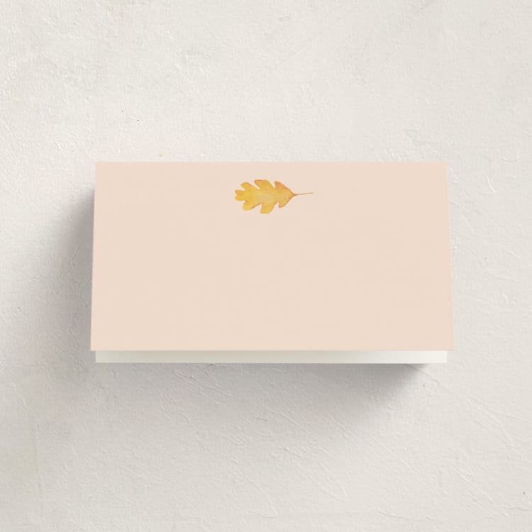 "Single Leaf" - Fill-in Place Cards in Oat by Orasie - Blank Front
