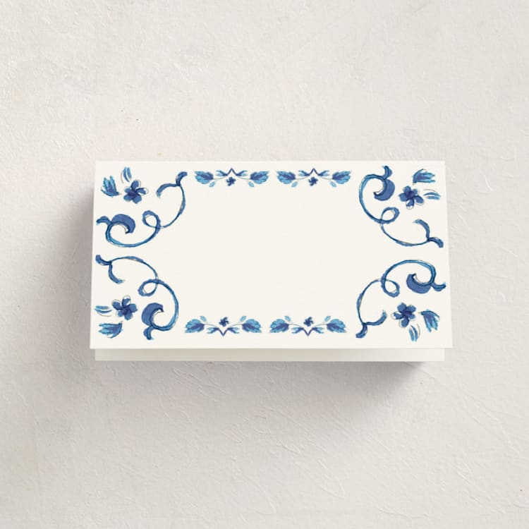 "Amalfi Coast" - Fill-in Place Cards in Cerulean by Jenna Holcomb - Blank Front