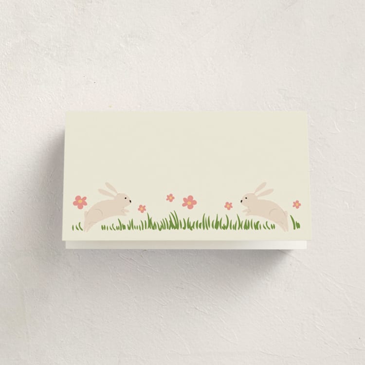 "Easter Village" - Fill-in Place Cards in Sand by Hannah Williams - Blank Front