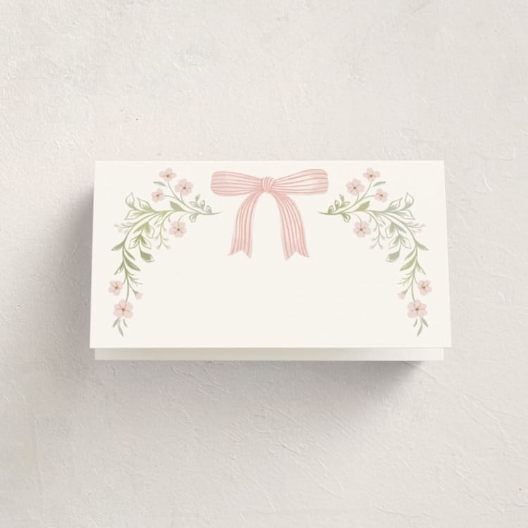 "Dainty Garden" - Fill-in Place Cards in Blush by Paper Raven Co. - Blank Front