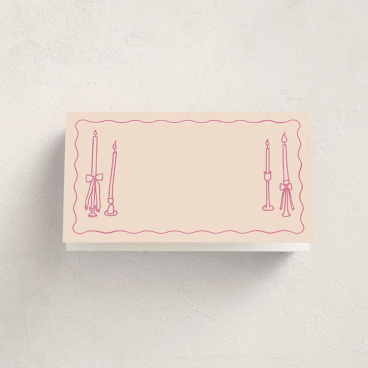 "candlesticks" - Fill-in Place Cards in Bubblegum by Ellen Schlegelmilch - Blank Front
