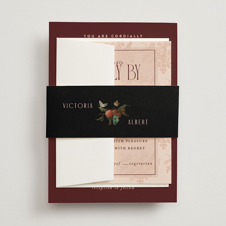 "Museum" - Belly Bands in Burgundy by Nazia Hyder - Front