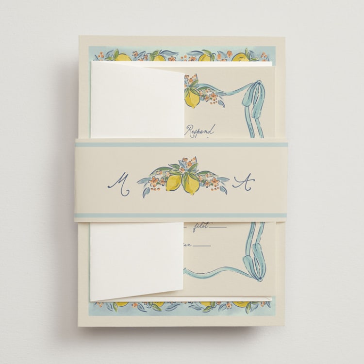"Amalfi Coast Wedding" - Belly Bands in Aqua by Chris Griffith - Front