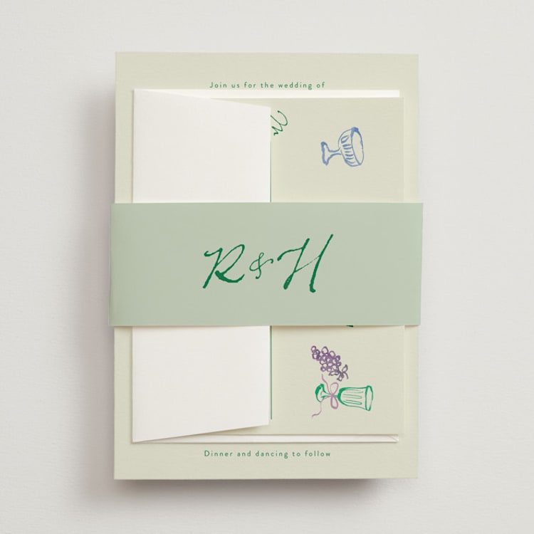 "tablescape drawing" - Belly Bands in Garden by Cass Loh - Front