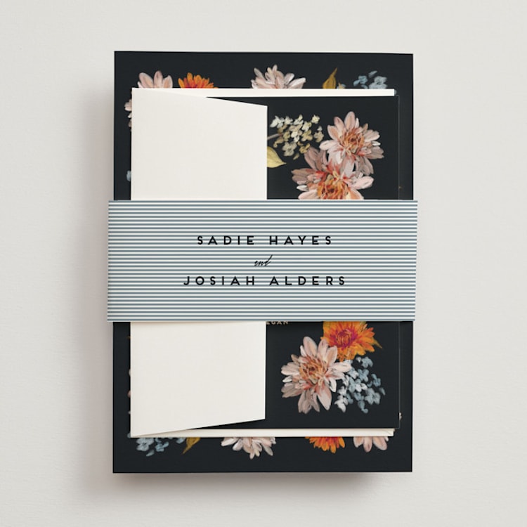 "Dahlia Season" - Belly Bands in Navy by Olivia Kanaley Inman - Front