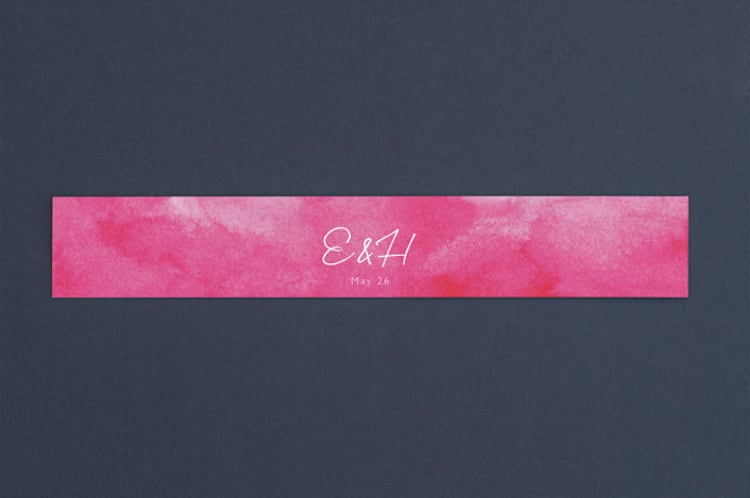 "Skyline San Francisco Wedding Invitations" - Belly Bands in Magenta by Laura Condouris - Front