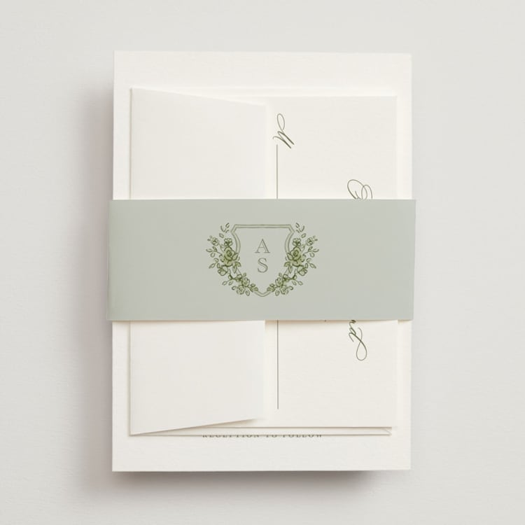 "watercolor flowers crest" - Belly Bands in Moss by Cass Loh - Front