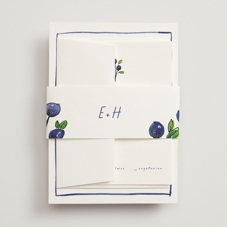 "Blue Bells" - Belly Bands in Cornflower by Mere Paper - Front