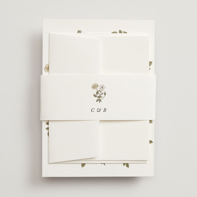 "Vintage Roses" - Belly Bands in Snow by Tara Grangroth - Front