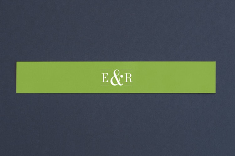"Wed in Type" - Belly Bands in Moss by Ariel Rutland - Front