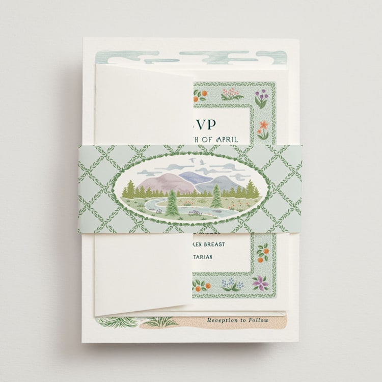 "River Valley" - Belly Bands in Pine by Paper Sun Studio - Front