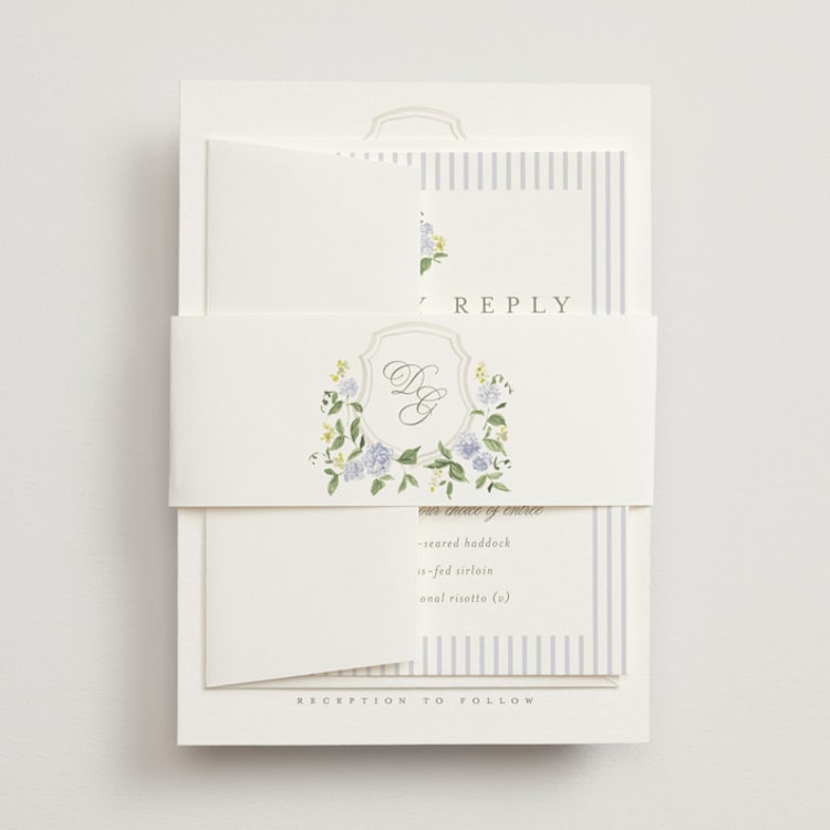 "Ocean Point" - Belly Bands in Sky by Everett Paper Goods - Front