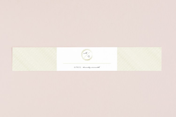 "Monogram Circle Stamp" - Belly Bands in Antique White by fatfatin - Front
