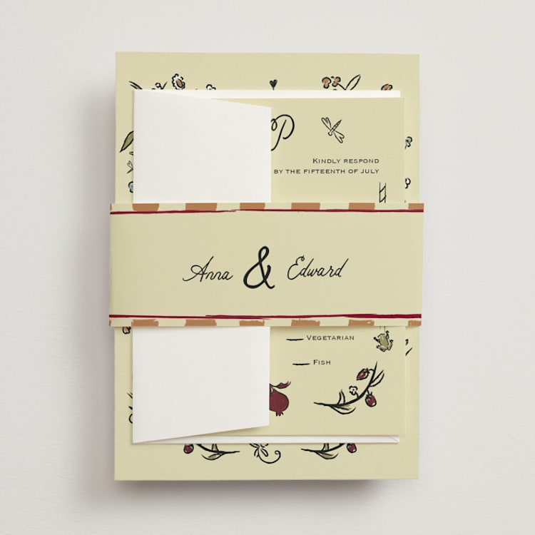 "Love Rests in a Garden" - Belly Bands in Oat by Helena Vitto - Front